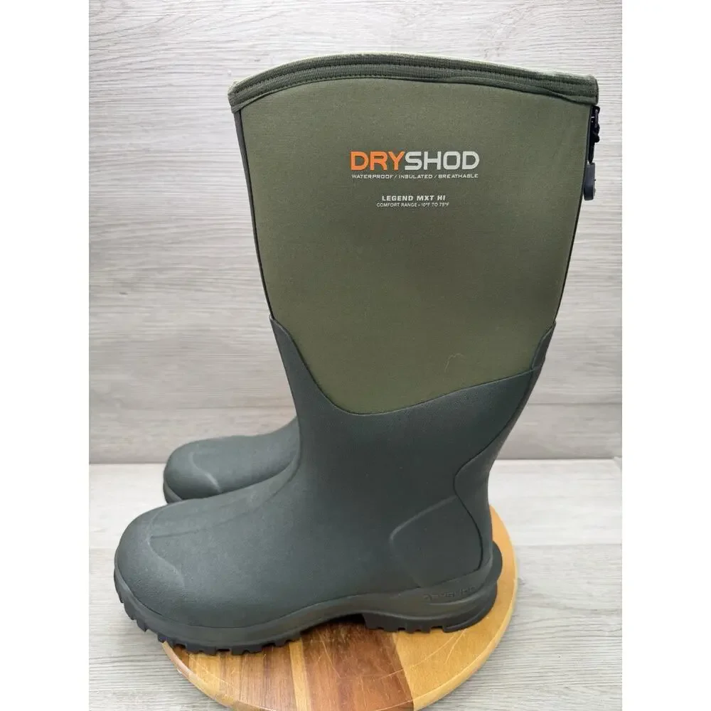 Dryshod Legend Mxt Round Toe Pull On Rain Mens Green Casual Boots Size 11-11.5